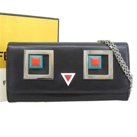 fendi monster chain wallet|classic fendi wallet material.